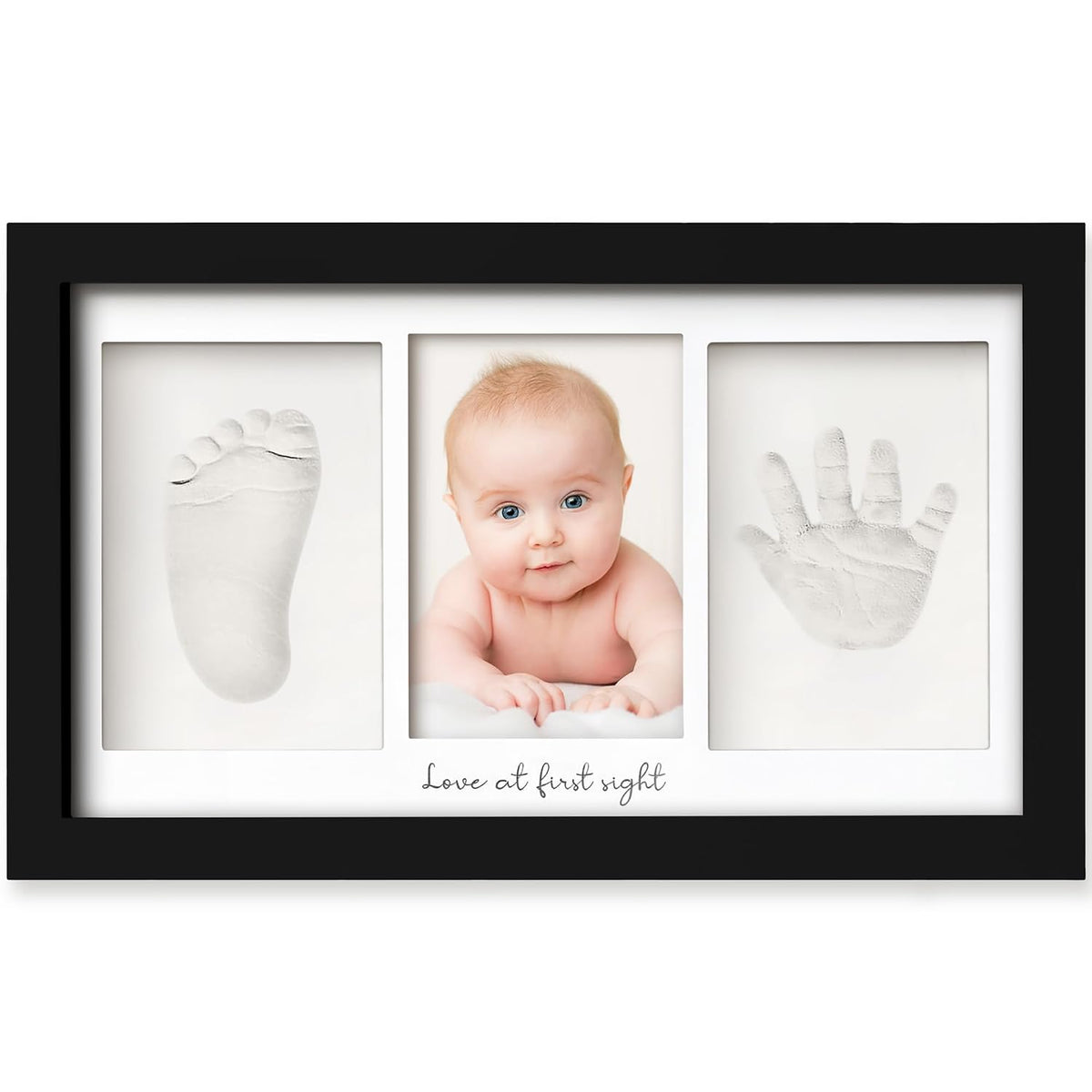 KeaBabies Baby Hand and Footprint Kit, Clay Keepsake Frame (Alpine White)