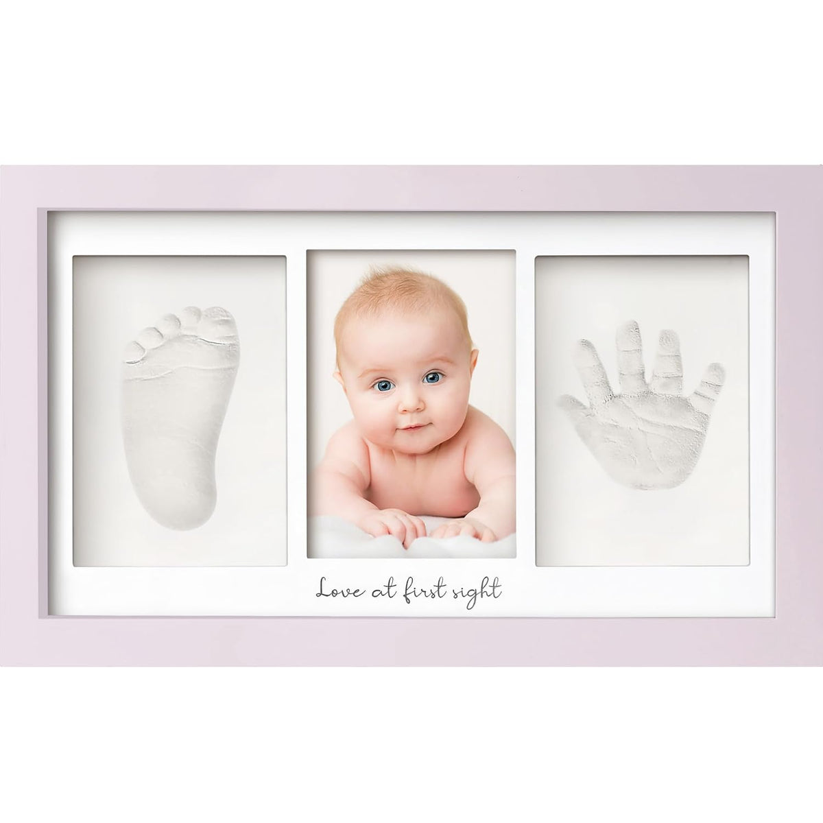 KeaBabies Baby Hand and Footprint Kit, Clay Keepsake Frame (Alpine White)