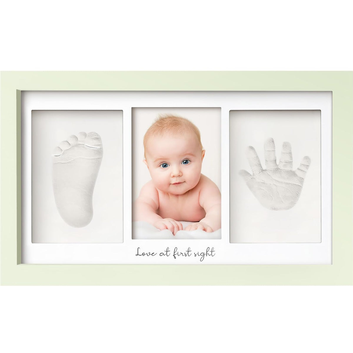 KeaBabies Baby Hand and Footprint Kit, Clay Keepsake Frame (Alpine White)
