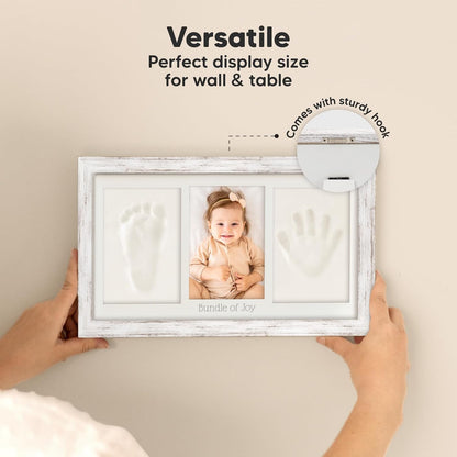 KeaBabies Baby Hand and Footprint Kit, Clay Keepsake Frame (Alpine White)