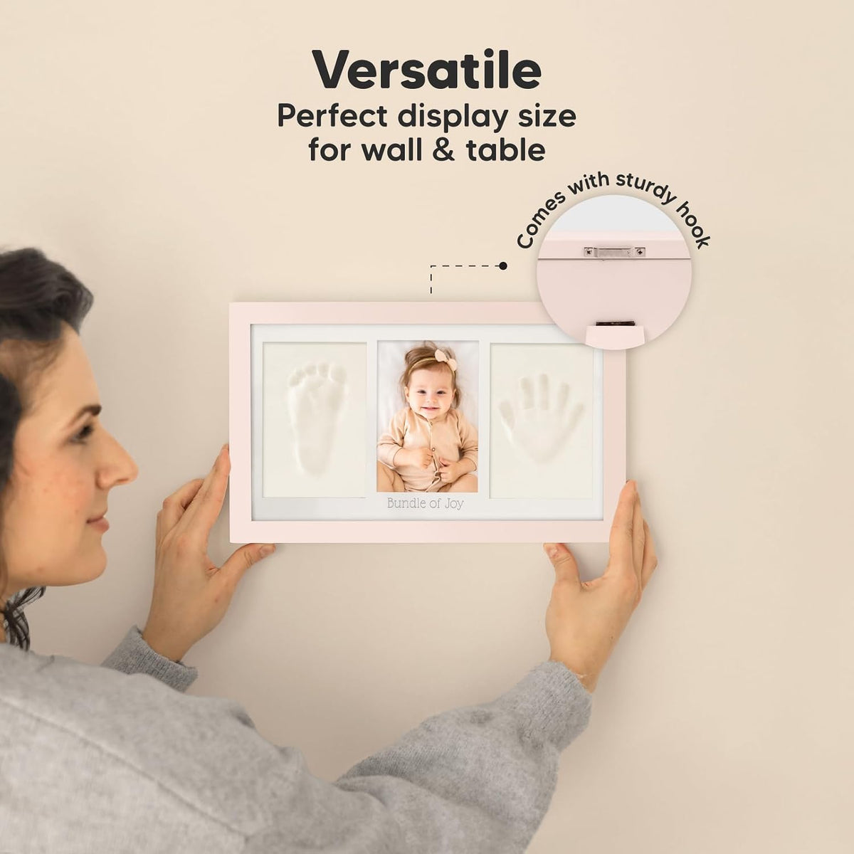 KeaBabies Baby Hand and Footprint Kit, Clay Keepsake Frame (Alpine White)