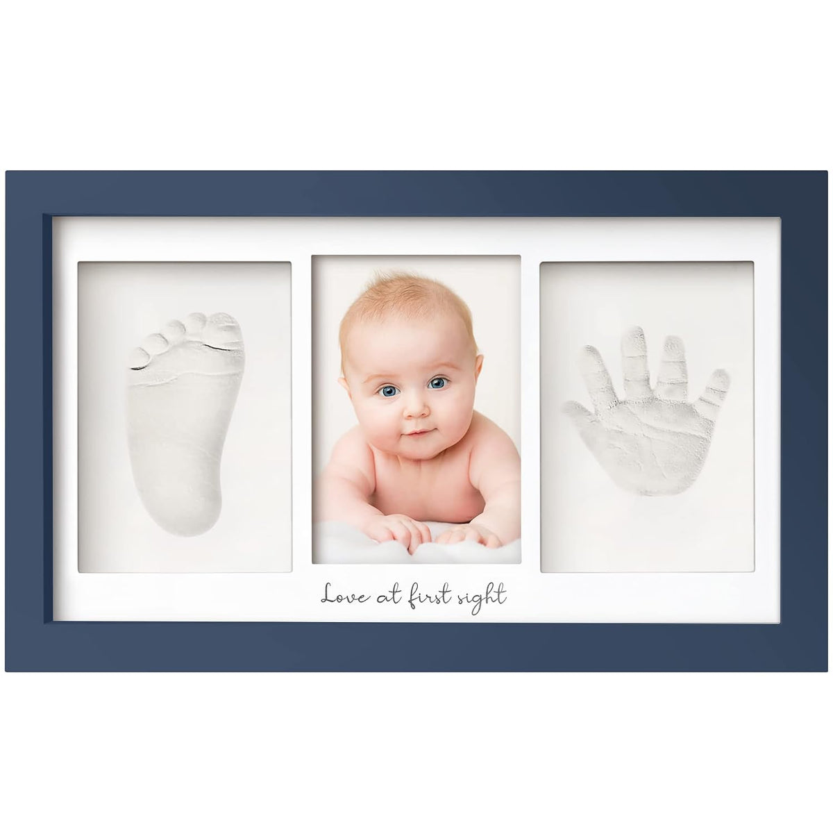 KeaBabies Baby Hand and Footprint Kit, Clay Keepsake Frame (Alpine White)