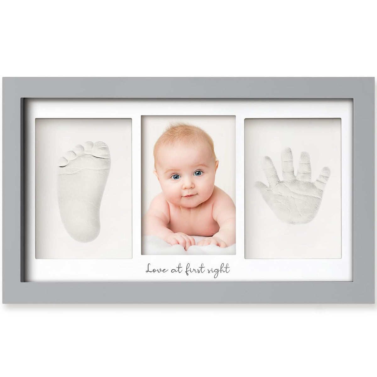 KeaBabies Baby Hand and Footprint Kit, Clay Keepsake Frame (Alpine White)