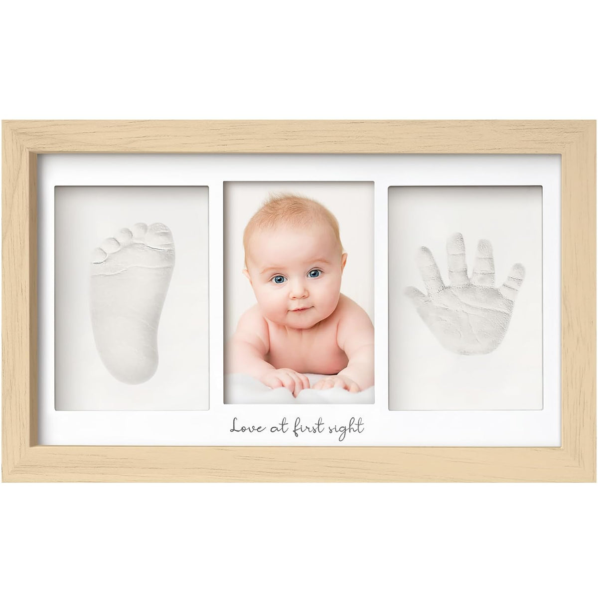 KeaBabies Baby Hand and Footprint Kit, Clay Keepsake Frame (Alpine White)