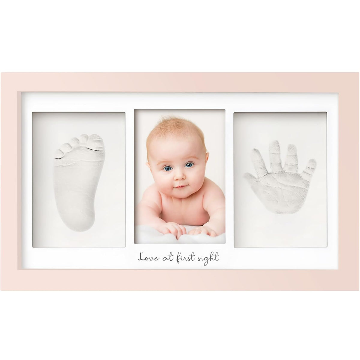 KeaBabies Baby Hand and Footprint Kit, Clay Keepsake Frame (Alpine White)