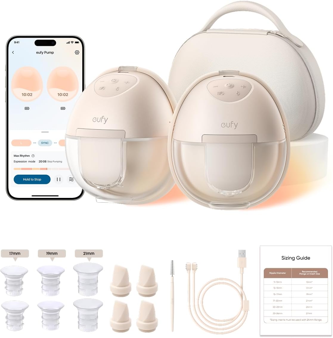eufy Heated Wearable Breast Pump S1, HeatFlow, Hands-Free