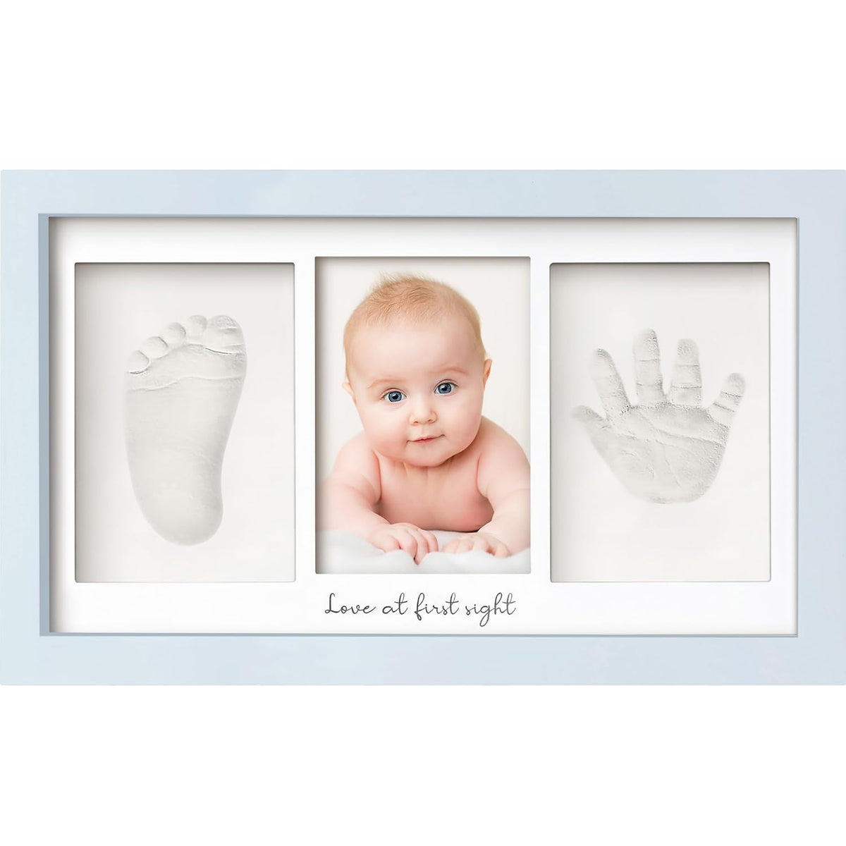KeaBabies Baby Hand and Footprint Kit, Clay Keepsake Frame (Alpine White)