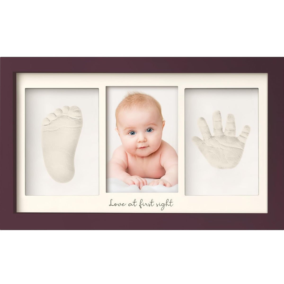 KeaBabies Baby Hand and Footprint Kit, Clay Keepsake Frame (Alpine White)