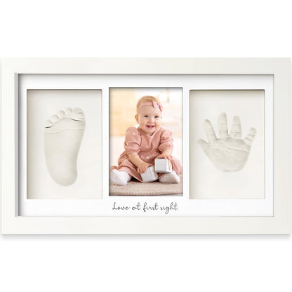 KeaBabies Baby Hand and Footprint Kit, Clay Keepsake Frame (Alpine White)