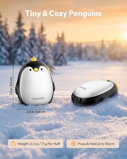 Gaiatop Magnetic Hand Warmers Rechargeable 2 Pack, Pocket Penguin