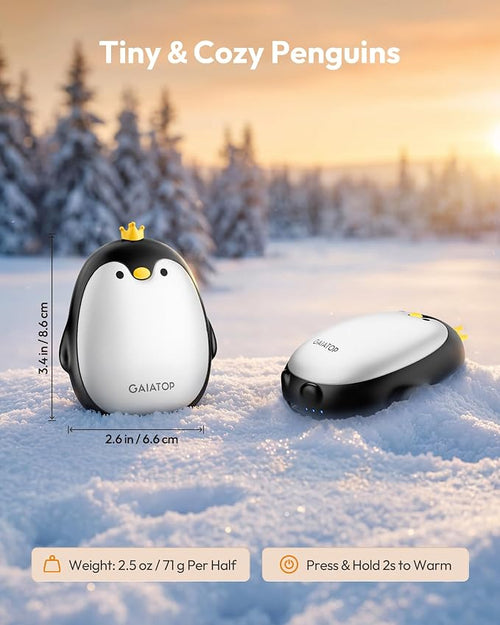 Gaiatop Magnetic Hand Warmers Rechargeable 2 Pack, Pocket Penguin