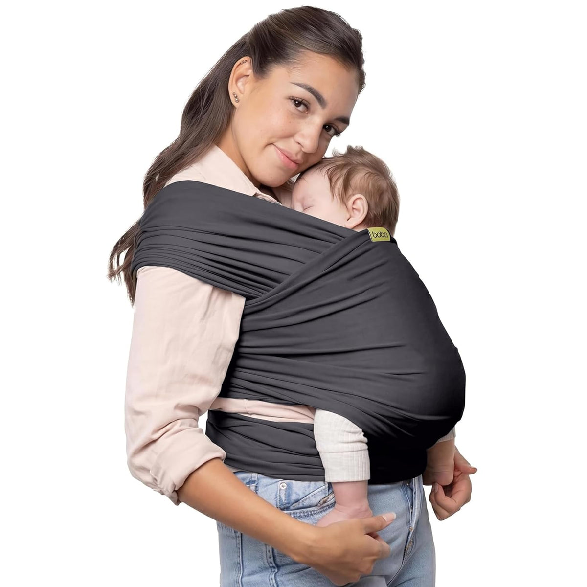 Boba Baby Wrap Carrier - Stretch Cotton Newborn Sling, Grey