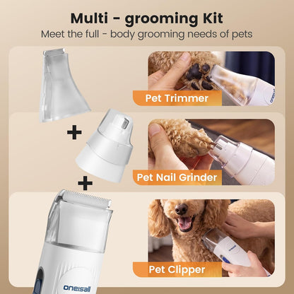 oneisall Dog Grooming Vacuum,7 in 1 Grooming kit Tools with Low Noise