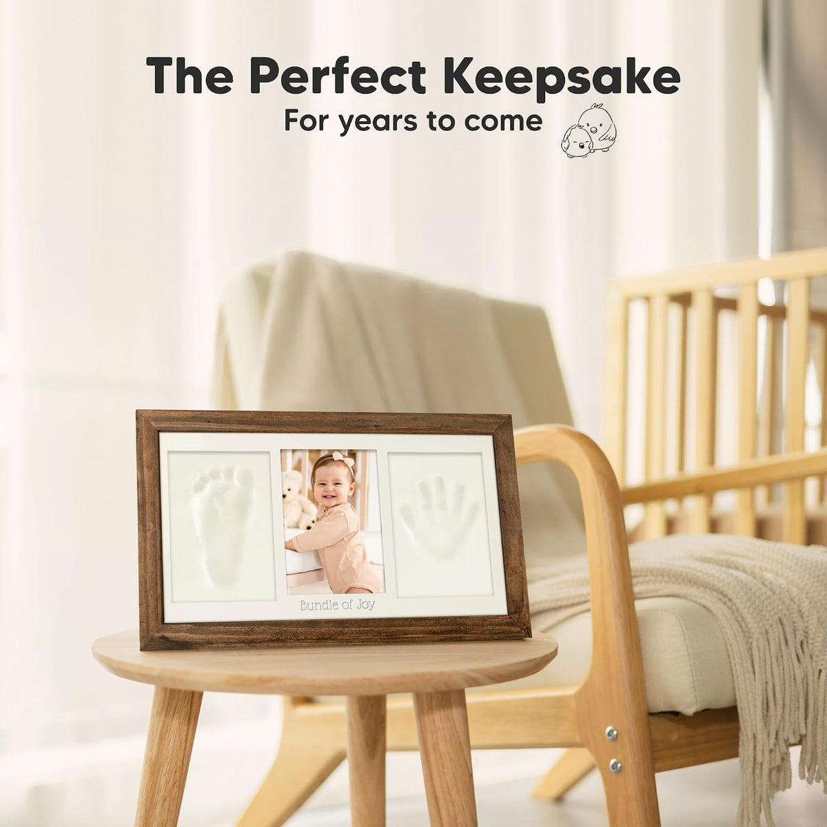 KeaBabies Baby Hand and Footprint Kit, Clay Keepsake Frame (Alpine White)