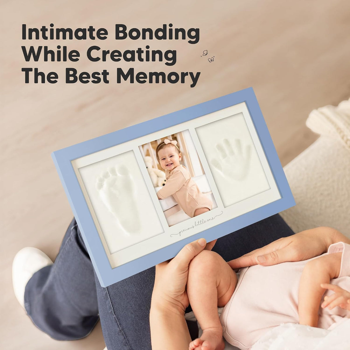 KeaBabies Baby Hand and Footprint Kit, Clay Keepsake Frame (Alpine White)