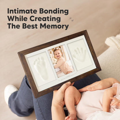 KeaBabies Baby Hand and Footprint Kit, Clay Keepsake Frame (Alpine White)