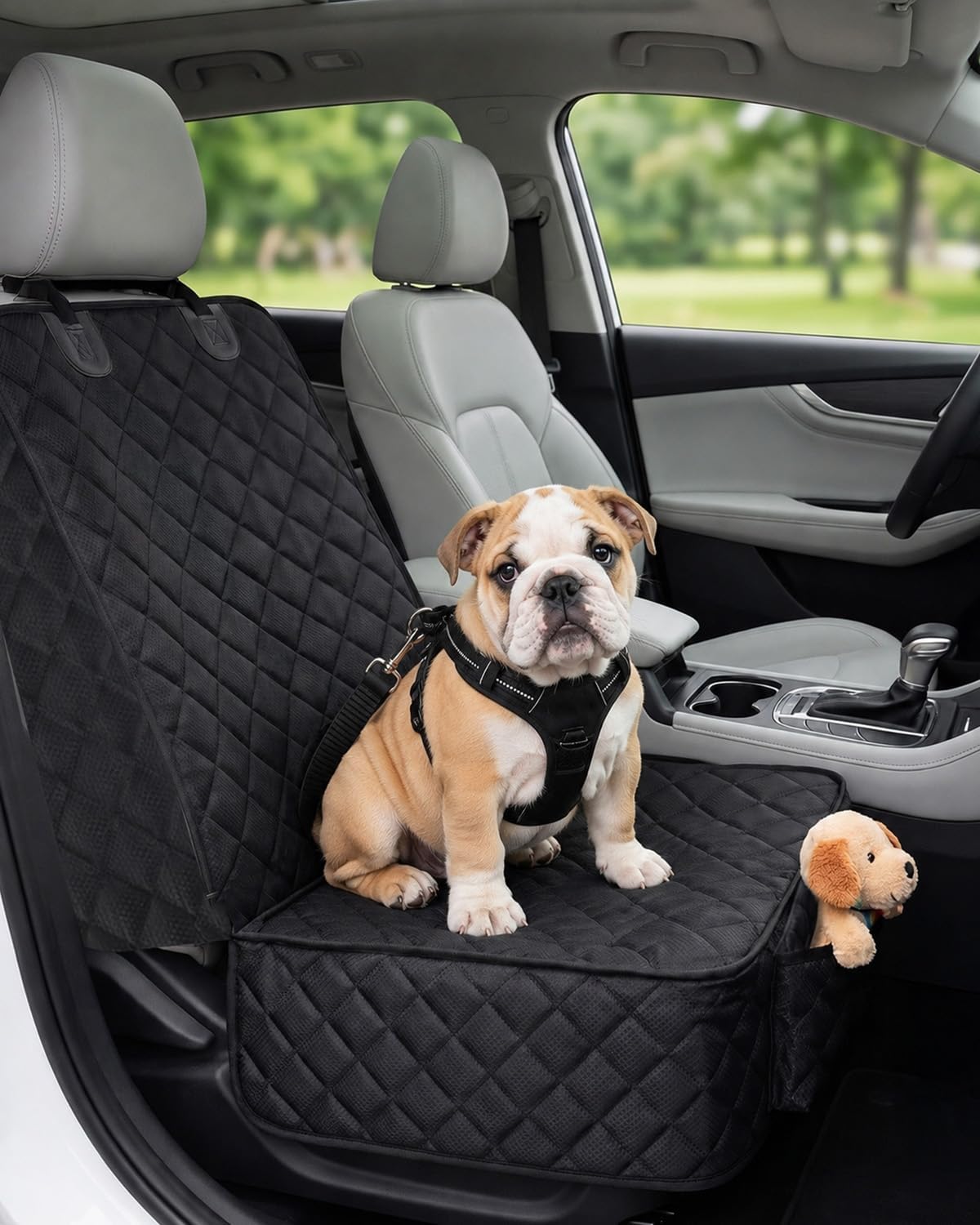 Dog Car Seat Cover, 600D Heavy Dute Car Seat Cover for Dogs Pets, 100% Waterproof Anti-Scratch Nonslip Dog Hammock for Cars, Seat Covers Protector with SeatBelt for Sedan SUV Truck Standard Black