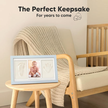 KeaBabies Baby Hand and Footprint Kit, Clay Keepsake Frame (Alpine White)