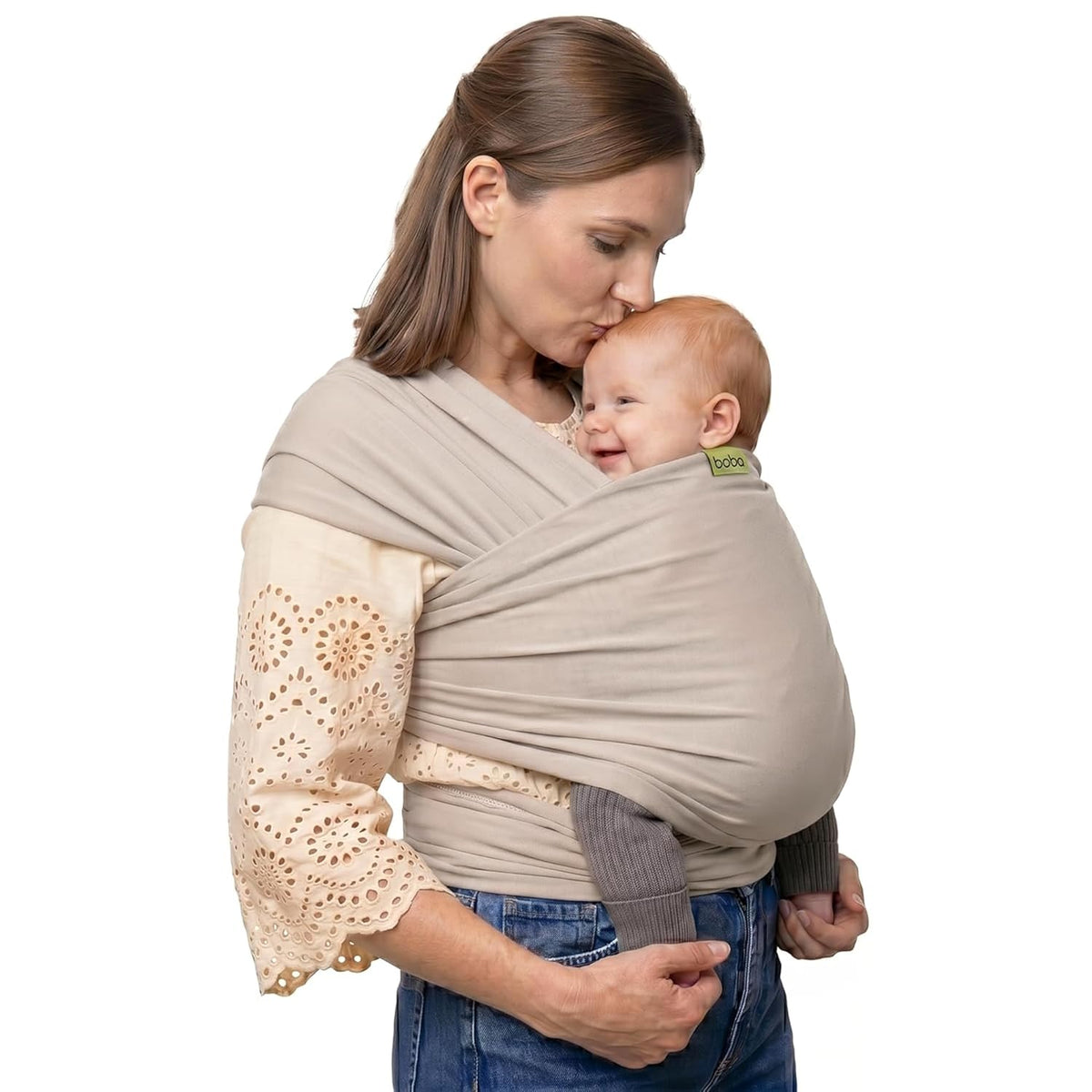 Boba Baby Wrap Carrier - Stretch Cotton Newborn Sling, Grey