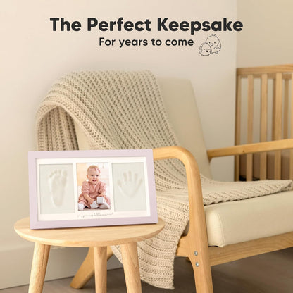 KeaBabies Baby Hand and Footprint Kit, Clay Keepsake Frame (Alpine White)