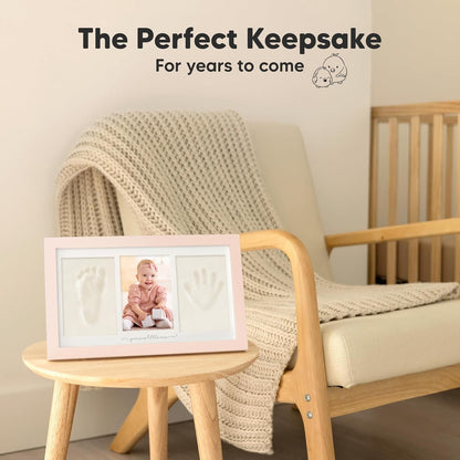 KeaBabies Baby Hand and Footprint Kit, Clay Keepsake Frame (Alpine White)