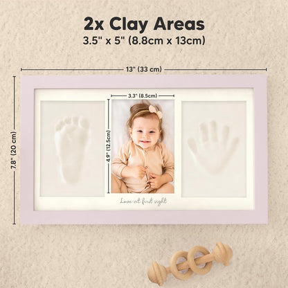 KeaBabies Baby Hand and Footprint Kit, Clay Keepsake Frame (Alpine White)