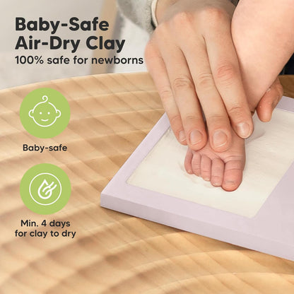 KeaBabies Baby Hand and Footprint Kit, Clay Keepsake Frame (Alpine White)
