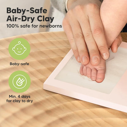 KeaBabies Baby Hand and Footprint Kit, Clay Keepsake Frame (Alpine White)
