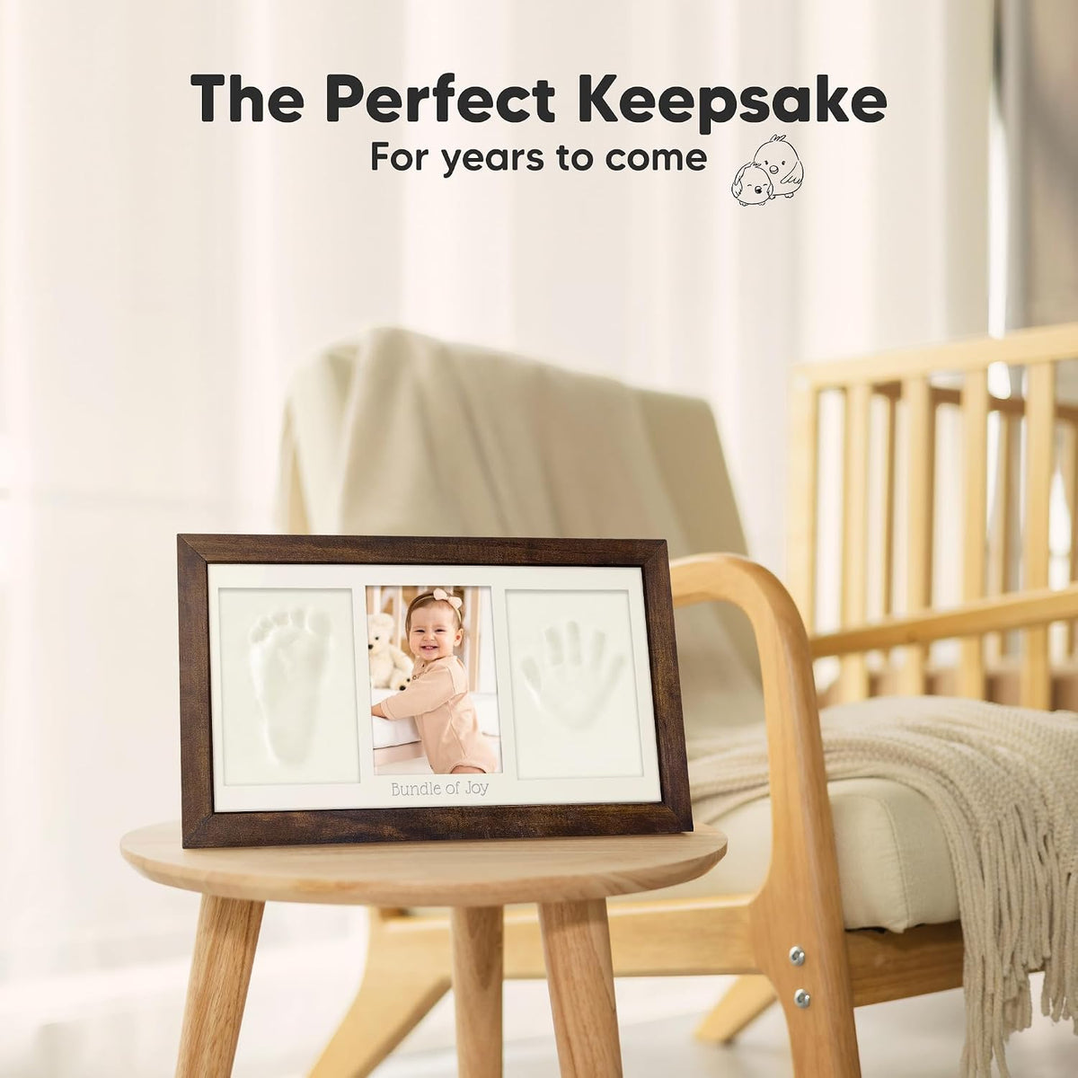 KeaBabies Baby Hand and Footprint Kit, Clay Keepsake Frame (Alpine White)