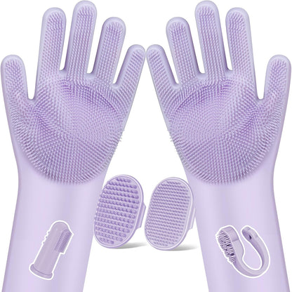 6PCS Grooming & Bath Supplies for Dogs, Cats | Dog Washing Gloves | Dog Bath Brush | Dog Shower Brush | Pet Grooming Gloves | Dog Grooming kit | Pet Supplies for Showerhead & Sprayer (Navy Blue)