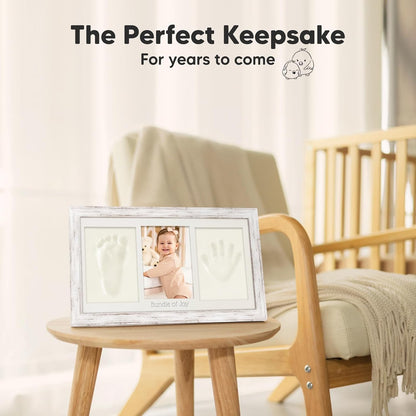 KeaBabies Baby Hand and Footprint Kit, Clay Keepsake Frame (Alpine White)