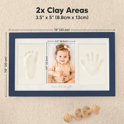 KeaBabies Baby Hand and Footprint Kit, Clay Keepsake Frame (Alpine White)
