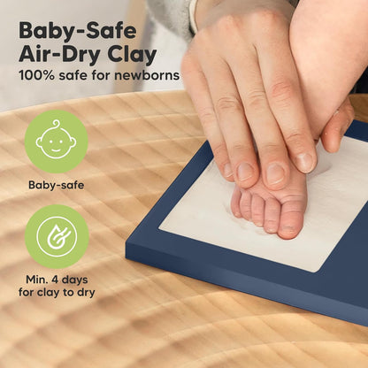 KeaBabies Baby Hand and Footprint Kit, Clay Keepsake Frame (Alpine White)