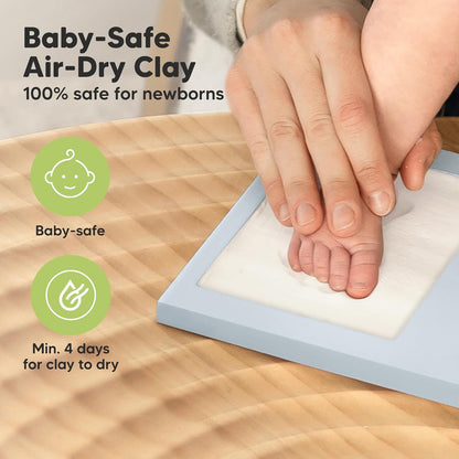 KeaBabies Baby Hand and Footprint Kit, Clay Keepsake Frame (Alpine White)