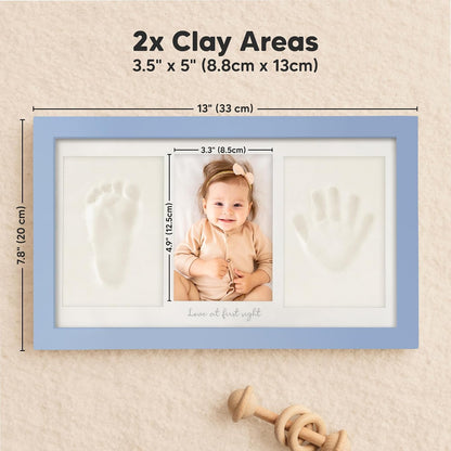 KeaBabies Baby Hand and Footprint Kit, Clay Keepsake Frame (Alpine White)