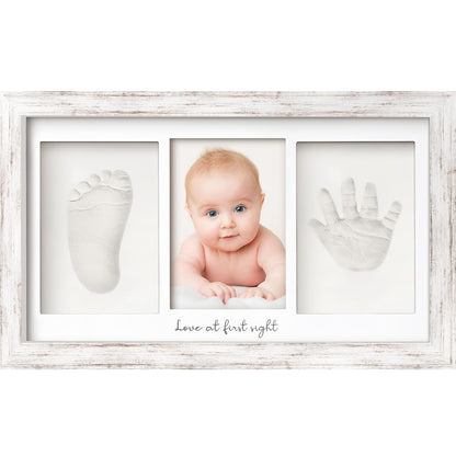 KeaBabies Baby Hand and Footprint Kit, Clay Keepsake Frame (Alpine White)