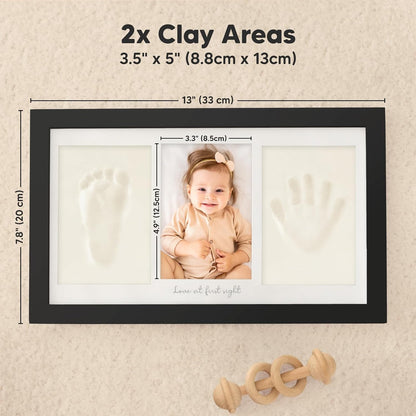 KeaBabies Baby Hand and Footprint Kit, Clay Keepsake Frame (Alpine White)