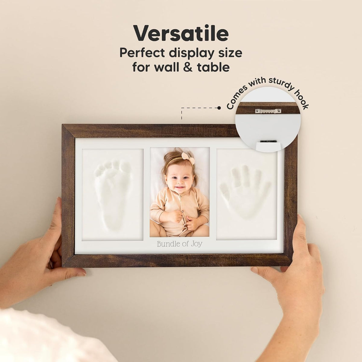 KeaBabies Baby Hand and Footprint Kit, Clay Keepsake Frame (Alpine White)