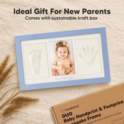 KeaBabies Baby Hand and Footprint Kit, Clay Keepsake Frame (Alpine White)