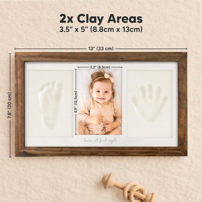 KeaBabies Baby Hand and Footprint Kit, Clay Keepsake Frame (Alpine White)