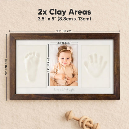 KeaBabies Baby Hand and Footprint Kit, Clay Keepsake Frame (Alpine White)