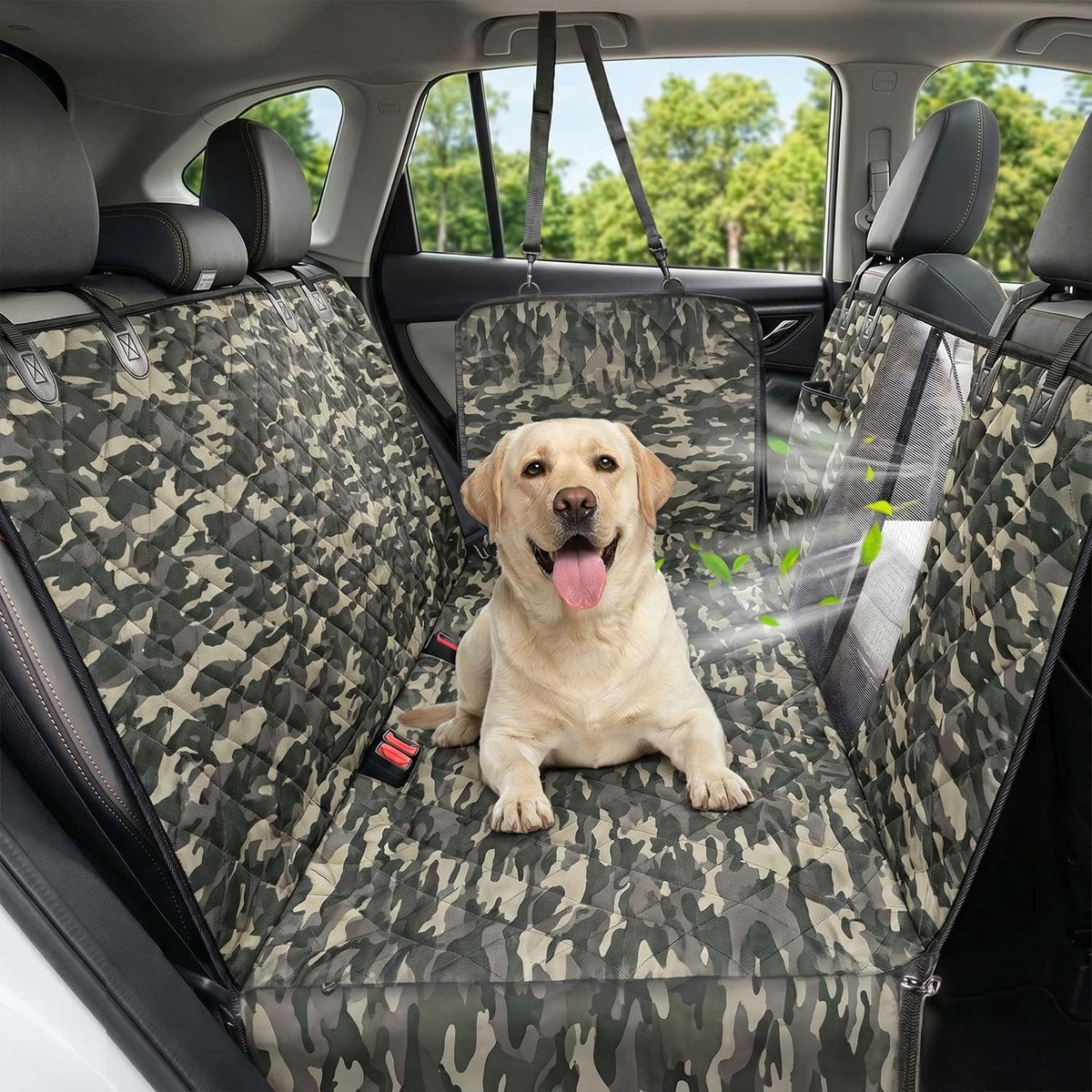 Dog Car Seat Cover, 600D Heavy Dute Car Seat Cover for Dogs Pets, 100% Waterproof Anti-Scratch Nonslip Dog Hammock for Cars, Seat Covers Protector with SeatBelt for Sedan SUV Truck Standard Black
