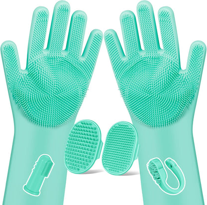6PCS Grooming & Bath Supplies for Dogs, Cats | Dog Washing Gloves | Dog Bath Brush | Dog Shower Brush | Pet Grooming Gloves | Dog Grooming kit | Pet Supplies for Showerhead & Sprayer (Navy Blue)