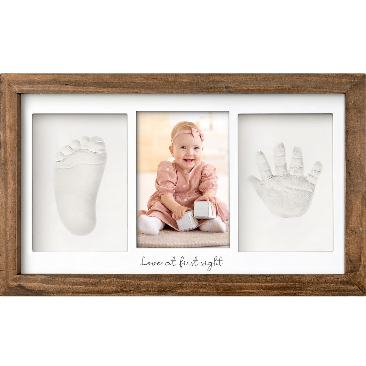 KeaBabies Baby Hand and Footprint Kit, Clay Keepsake Frame (Alpine White)