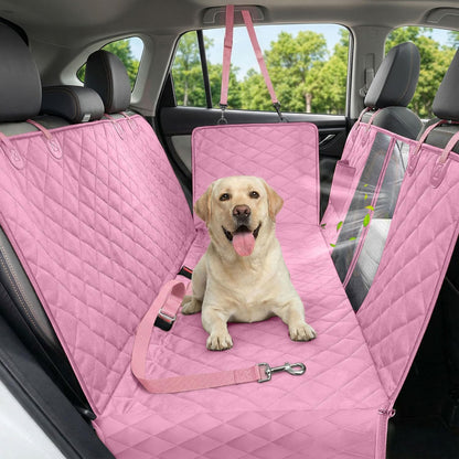 Dog Car Seat Cover, 600D Heavy Dute Car Seat Cover for Dogs Pets, 100% Waterproof Anti-Scratch Nonslip Dog Hammock for Cars, Seat Covers Protector with SeatBelt for Sedan SUV Truck Standard Black