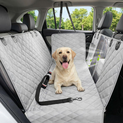 Dog Car Seat Cover, 600D Heavy Dute Car Seat Cover for Dogs Pets, 100% Waterproof Anti-Scratch Nonslip Dog Hammock for Cars, Seat Covers Protector with SeatBelt for Sedan SUV Truck Standard Black