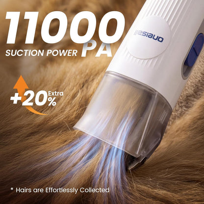 oneisall Dog Grooming Vacuum,7 in 1 Grooming kit Tools with Low Noise