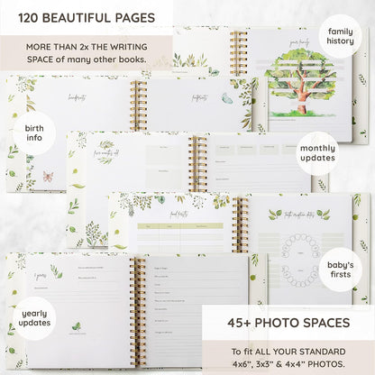 Keepsake Baby Memory Book – Timeless Gender Neutral First 5 Year Baby Book