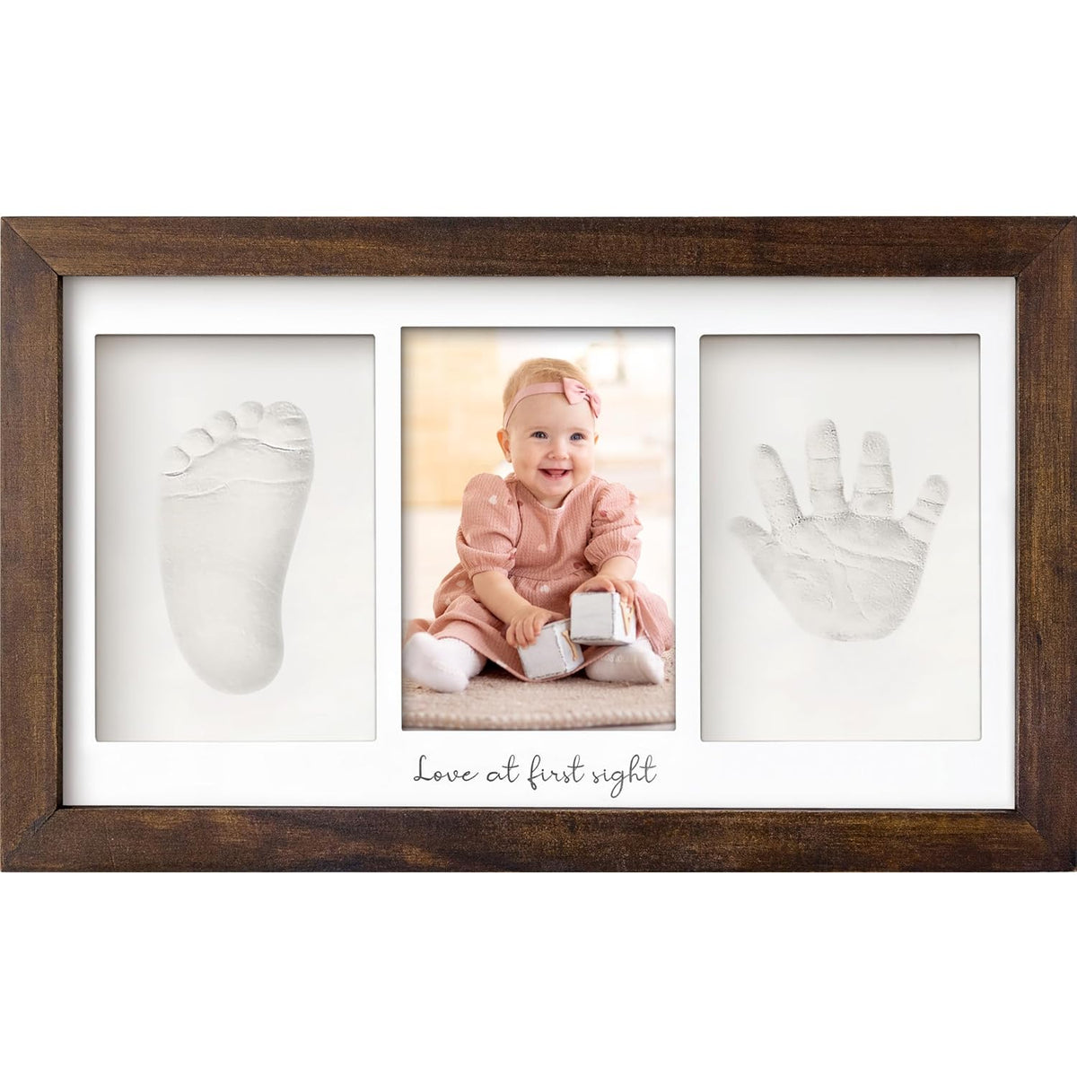 KeaBabies Baby Hand and Footprint Kit, Clay Keepsake Frame (Alpine White)