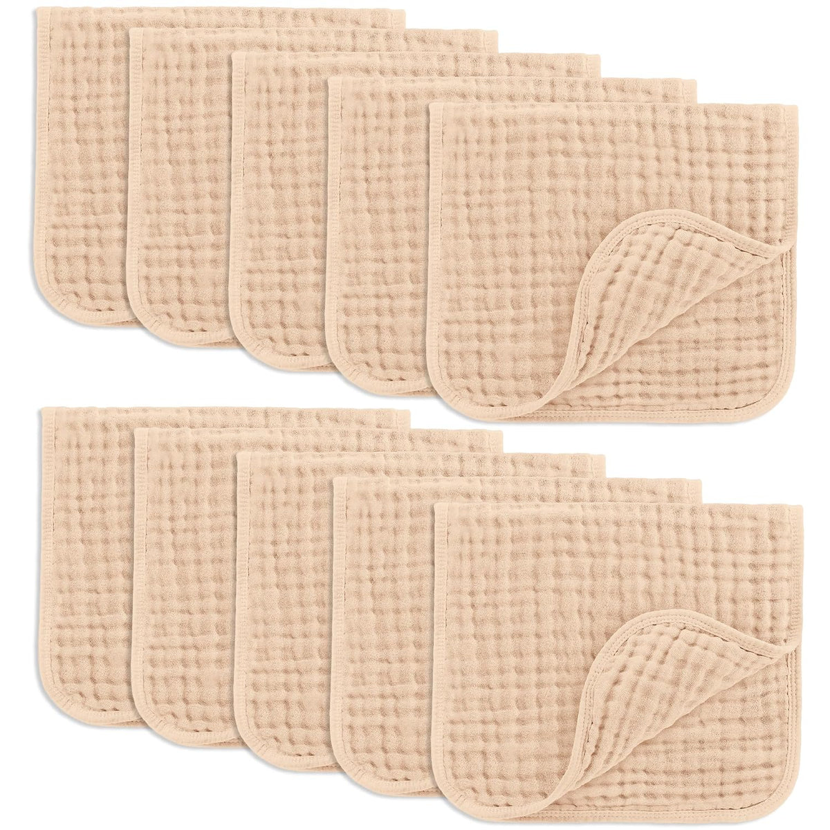 Comfy Cubs Muslin Burp Cloths 20x10" 10 Pack, Baby Burp Cloths - Multi